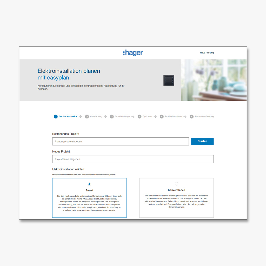 Bild easy­plan KNX Schnell­kon­fi­gu­rator | Hager Deutschland