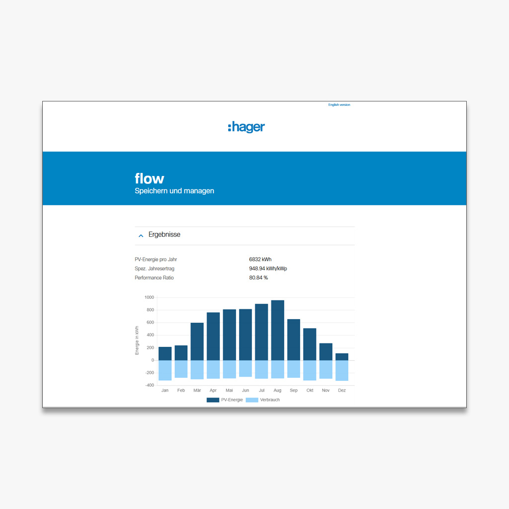 Bild Planungs­tool für Ener­gie­ma­nage­ment System flow | Hager Deutschland