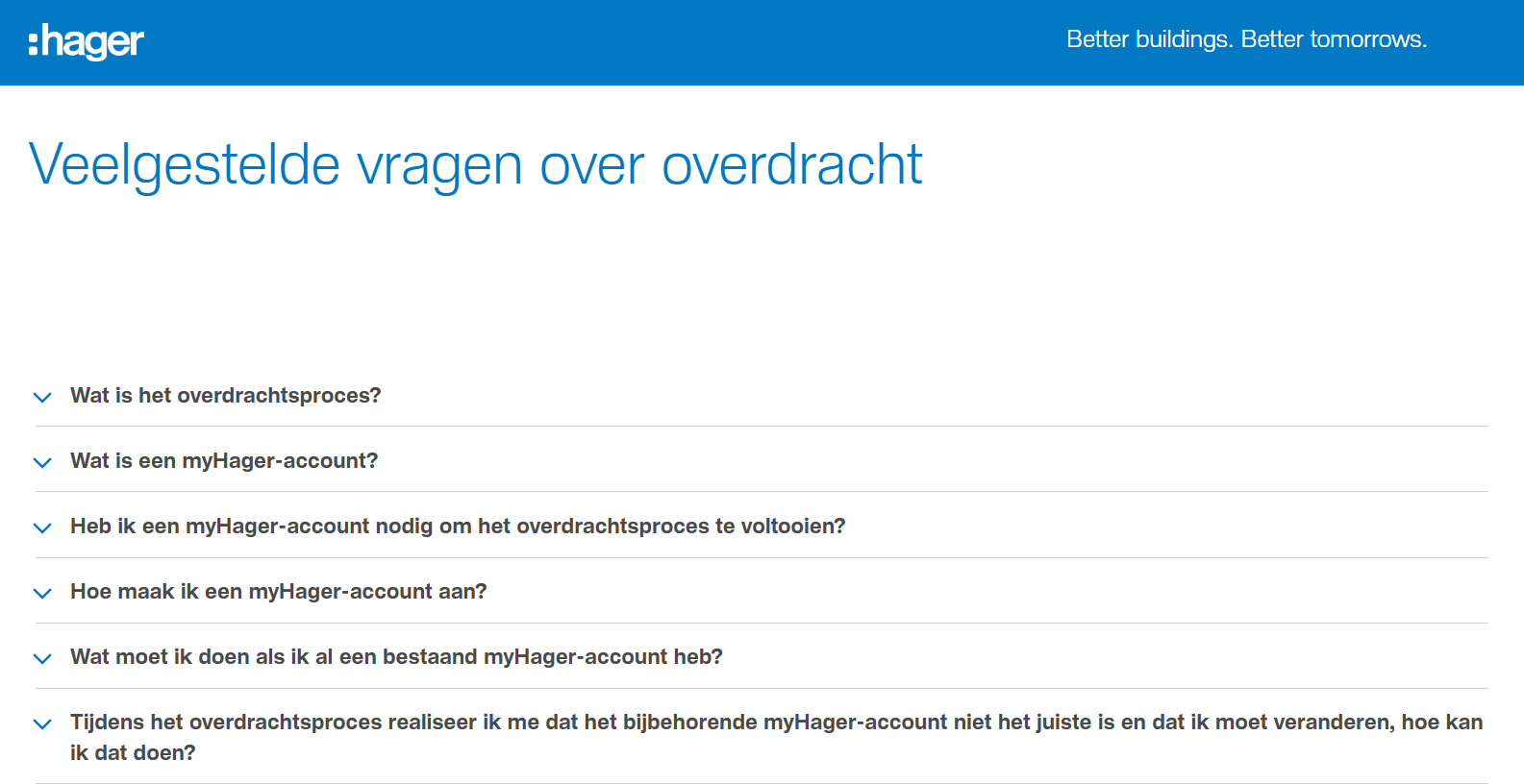 Afbeelding Handover FAQ | Hager Nederland