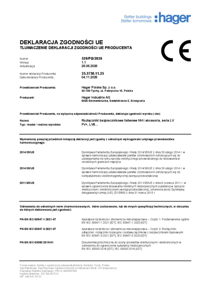 Bild Konformitätserklärung pl-PL 2026-06-26 | Hager Deutschland