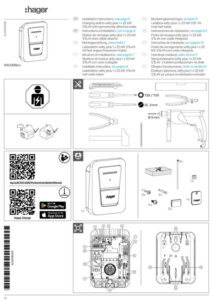Bild Installationshandbok en-GB, fr-FR, de-DE, it-IT, nl-NL, sv-SE, es-ES, pt-PT, pl-PL, el-GR 2026-07-01 | Hager Sverige