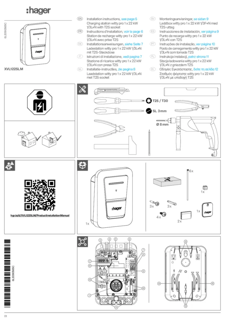 Bild Installationshandbok en-GB, fr-FR, de-DE, it-IT, nl-NL, sv-SE, es-ES, pt-PT, pl-PL, el-GR 2026-07-01 | Hager Sverige