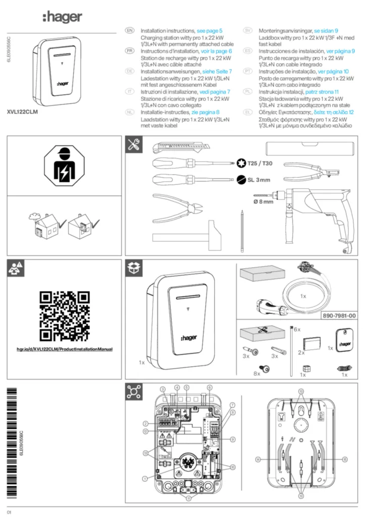 Immagine Manuale di installazione en-GB, fr-FR, de-DE, it-IT, nl-NL, sv-SE, es-ES, pt-PT, pl-PL, el-GR 2026-07-01 | Hager Italia