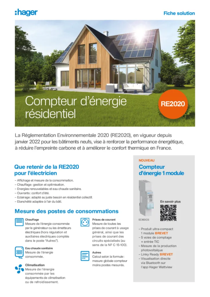 Image Fiche solution compteur d'énergie résidentiel | Hager France