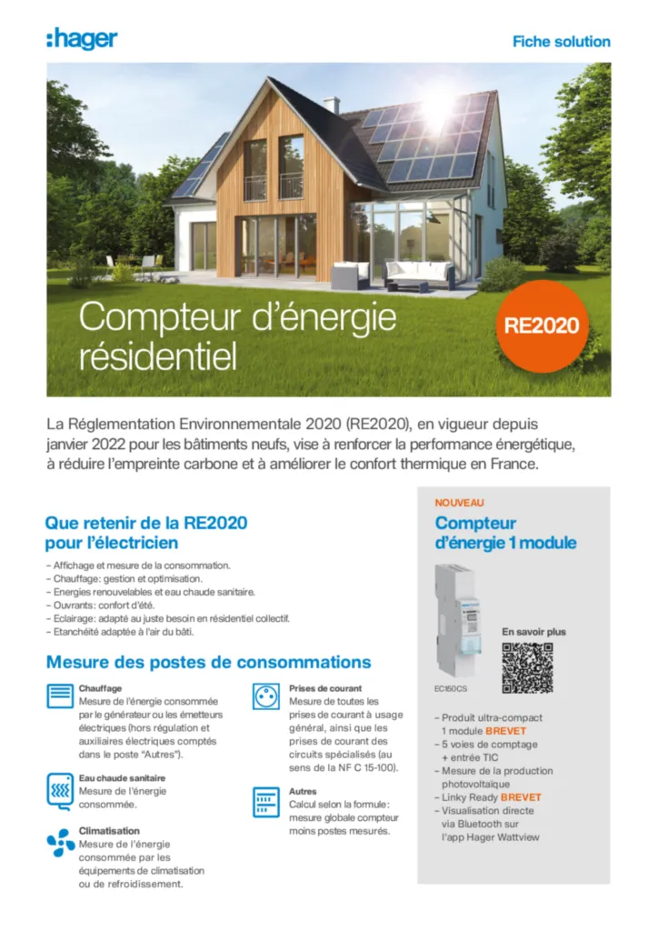 Image Fiche solution compteur d'énergie résidentiel | Hager France
