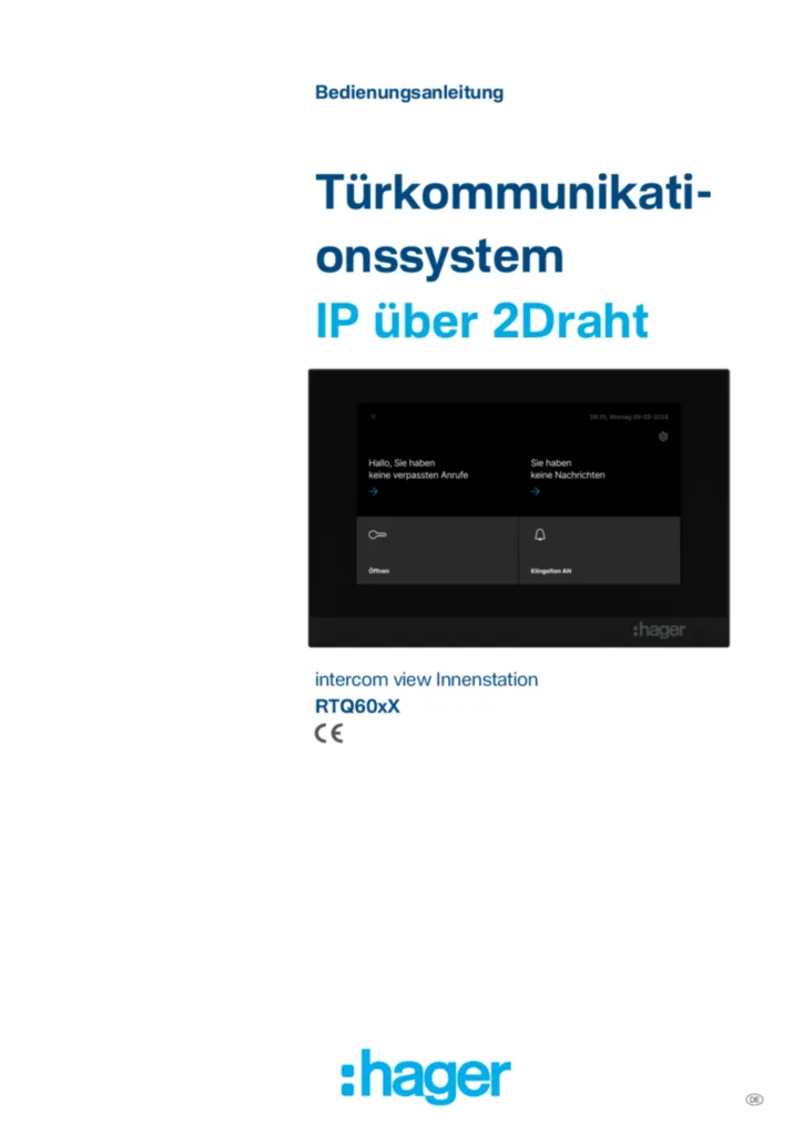 Image Bedienungsanleitung intercom view | Hager Suisse