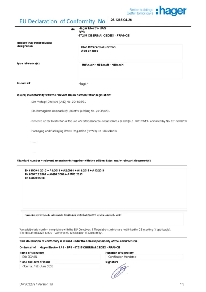 Image Declaration of conformity en-US 2026-07-14  | Hager