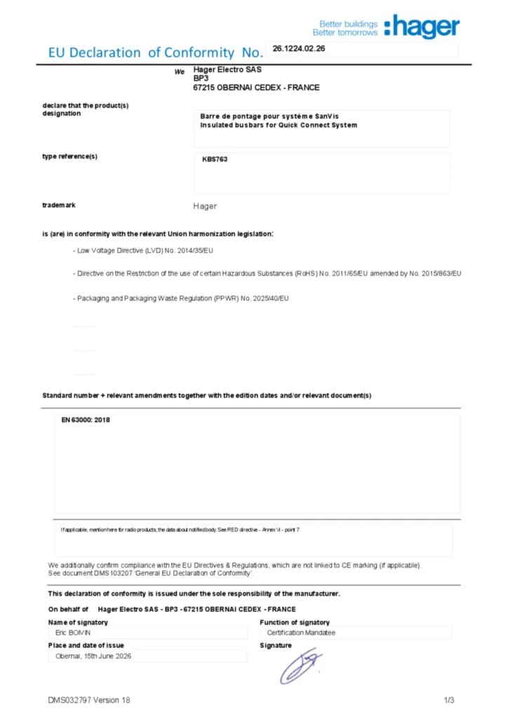 Image Declaration of conformity en-US 2026-07-14  | Hager Africa