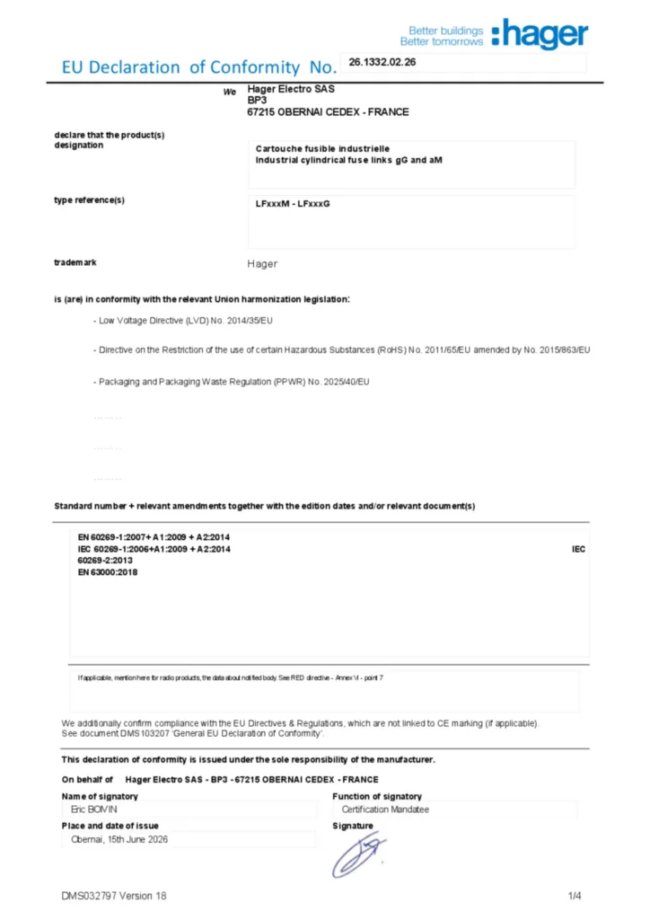 Εικόνα Declaration of conformity en-US 2026-07-14 | Hager