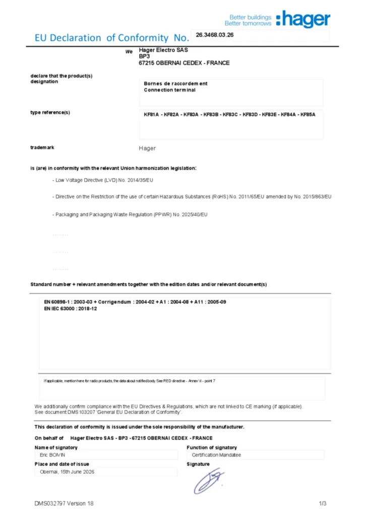 Image Declaration of conformity en-US 2026-07-15  | Hager Africa