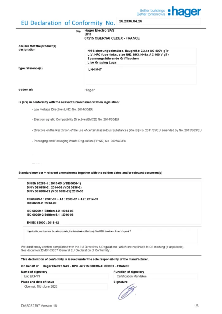 Obrázek Prohlášení o shodě en-US 2026-07-15 | Hager