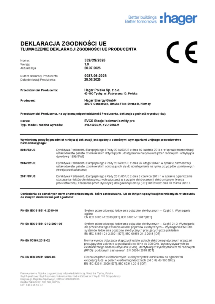 Image Déclaration de conformité pl-PL 2026-07-21 | Hager France