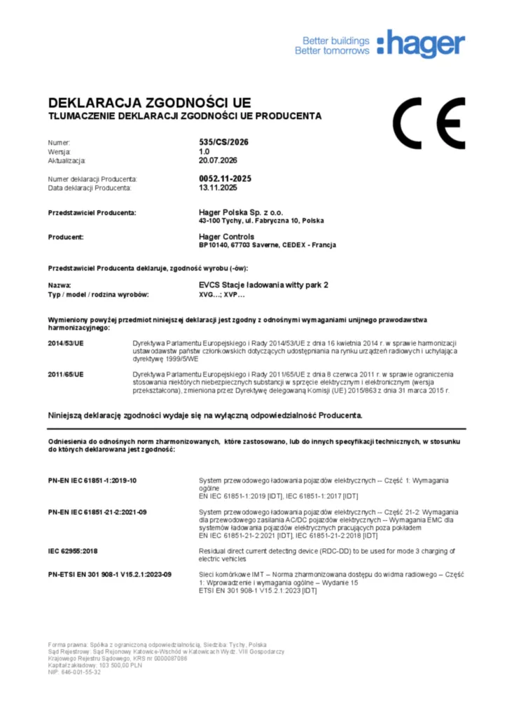 Image Déclaration de conformité pl-PL 2026-07-21 | Hager France