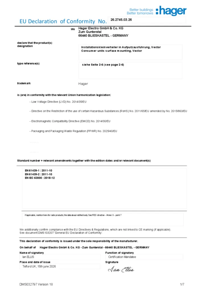 Image Declaration of conformity en-GB 2026-07-22  | Hager Africa
