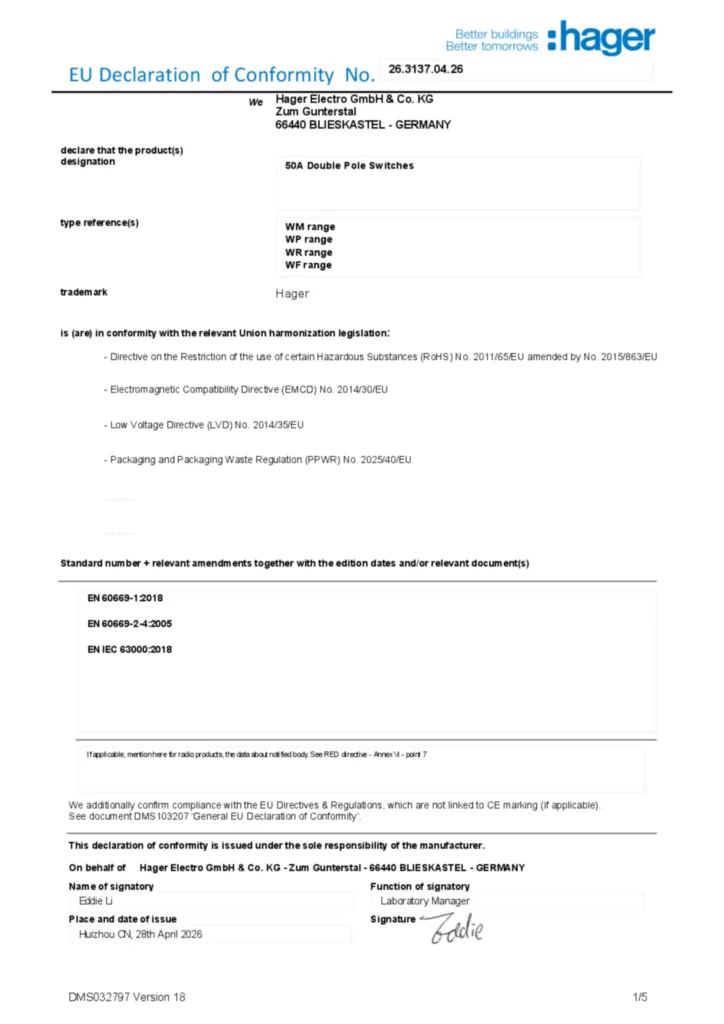 Image Declaration of conformity en-GB 2026-07-22  | Hager