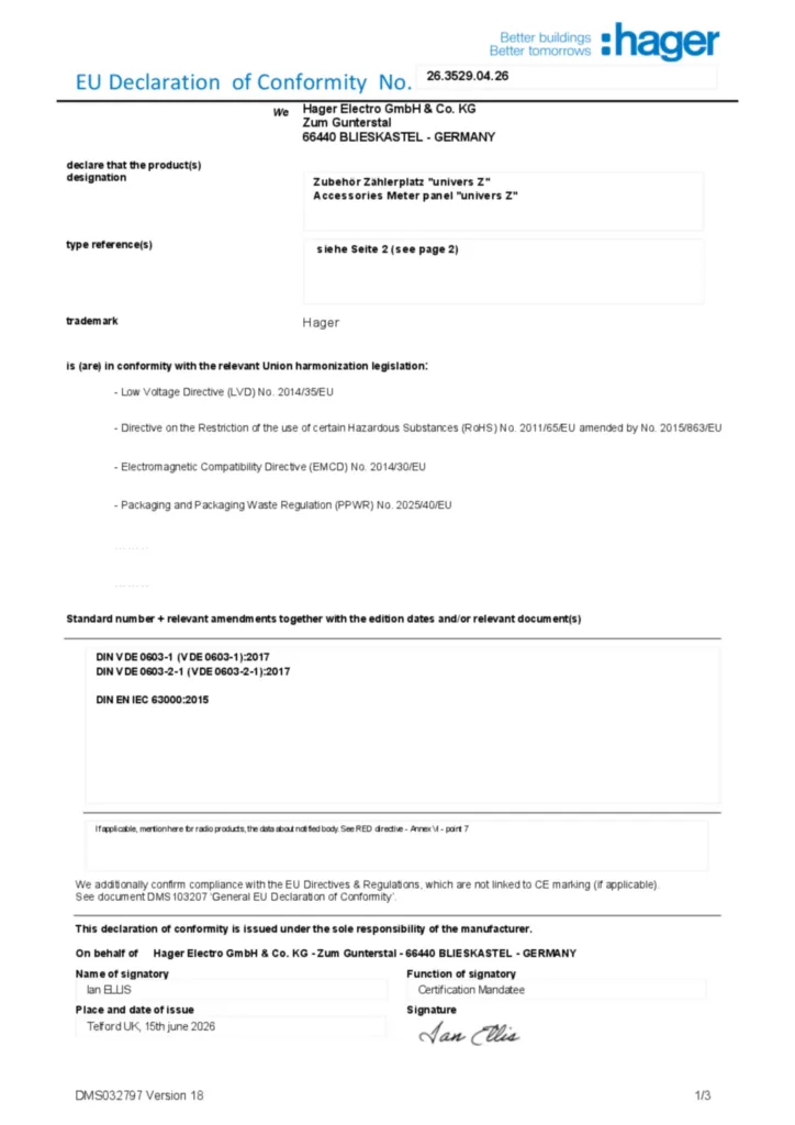 Bild EU-försäkran (DoC) en-GB 2026-07-22 | Hager Sverige