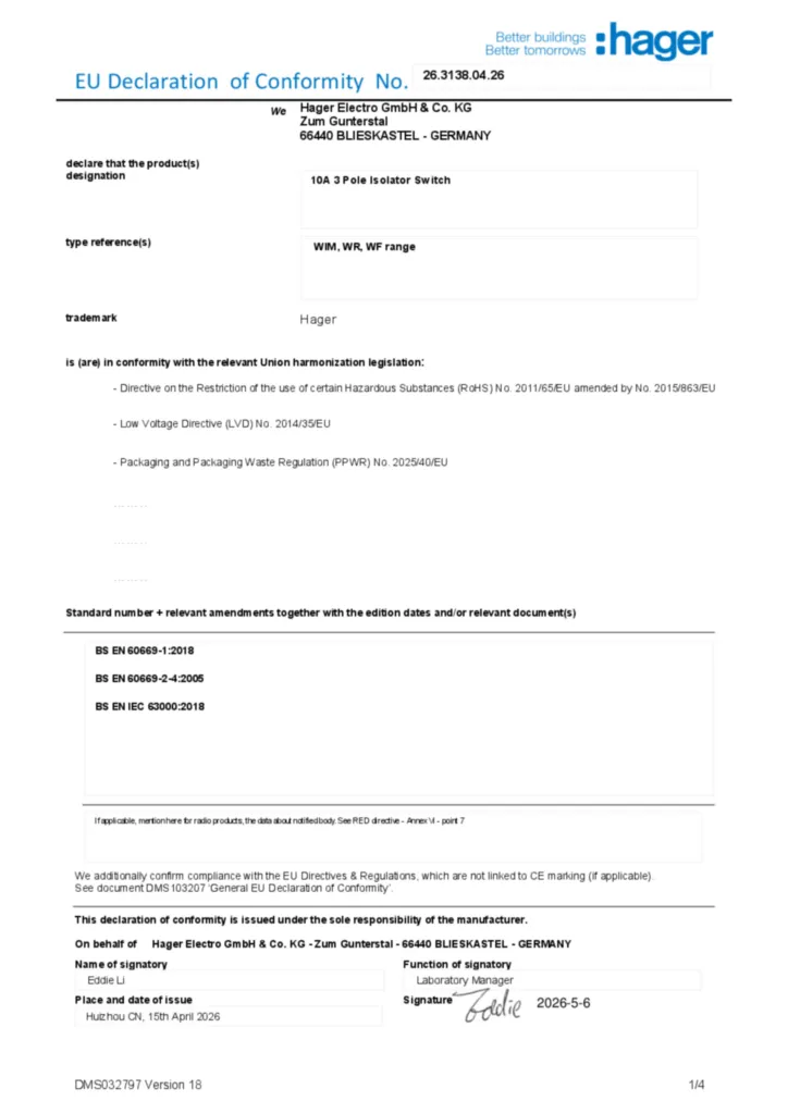 Image Declaration of conformity en-GB 2026-07-22  | Hager
