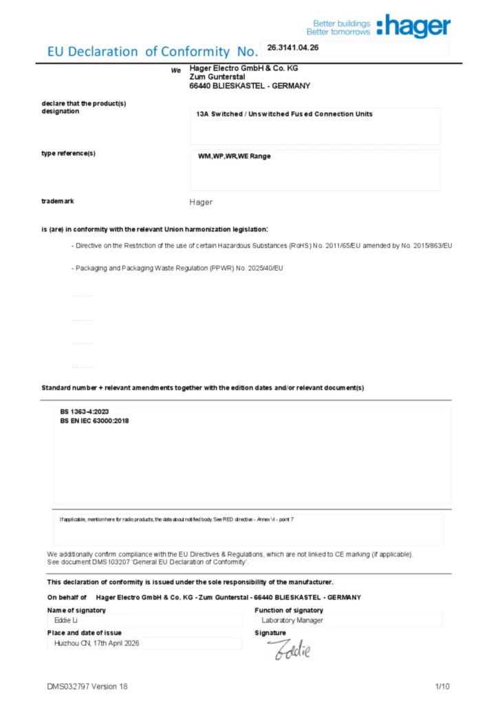 Image Declaration of conformity en-GB 2026-07-22  | Hager