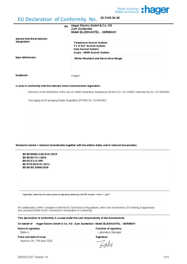 Image Declaration of conformity en-GB 2026-07-22  | Hager