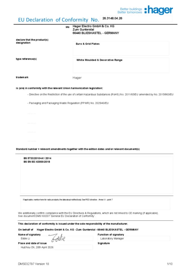 Image Declaration of conformity en-GB 2026-07-22  | Hager