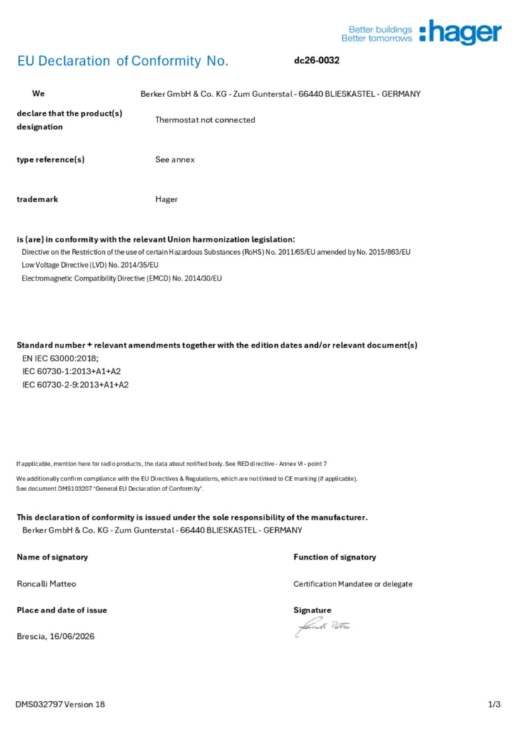 Bild Konformitätserklärung en-GB 2026-07-29 | Hager Deutschland