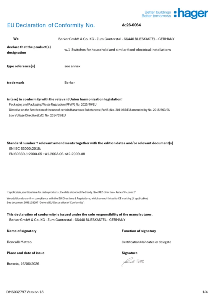 Bild Konformitätserklärung en-GB 2026-07-29 | Hager Deutschland