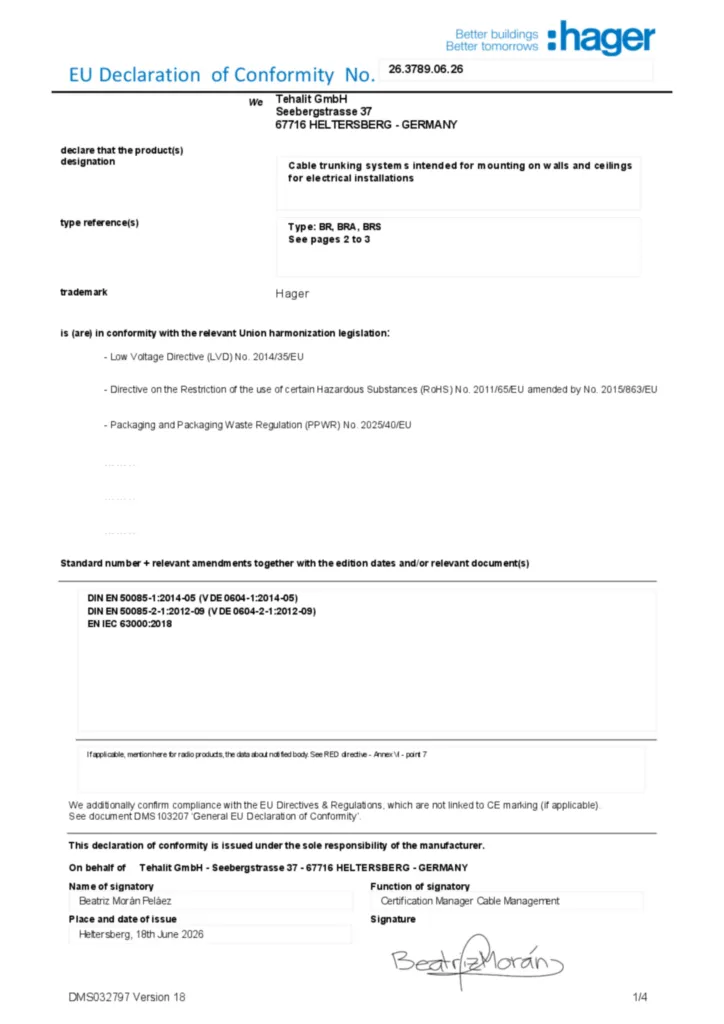Bild Konformitätserklärung en-GB 2026-08-07 | Hager Deutschland