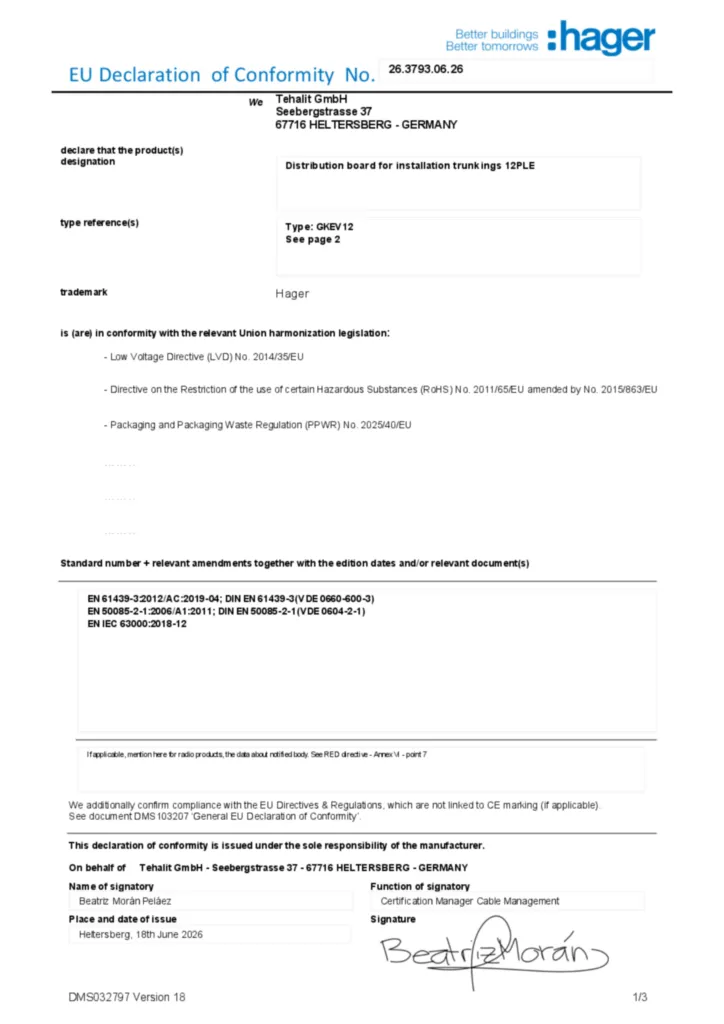 Bild Konformitätserklärung en-GB 2026-08-07 | Hager Deutschland
