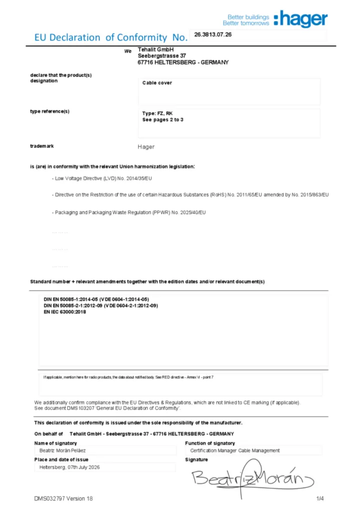 Bild Konformitätserklärung en-GB 2026-08-07 | Hager Deutschland