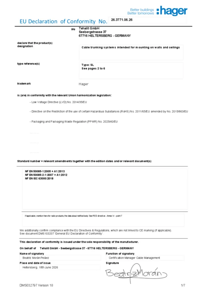 Image Déclaration de conformité en-GB 2026-08-07 | Hager Afrique
