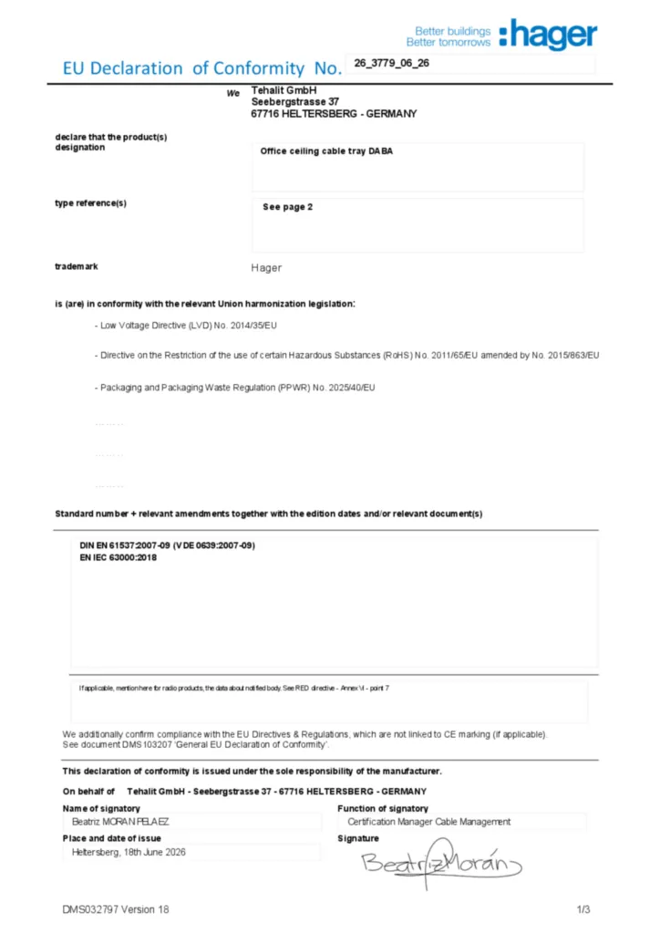 Obrázek Prohlášení o shodě en-GB 2026-08-07 | Hager