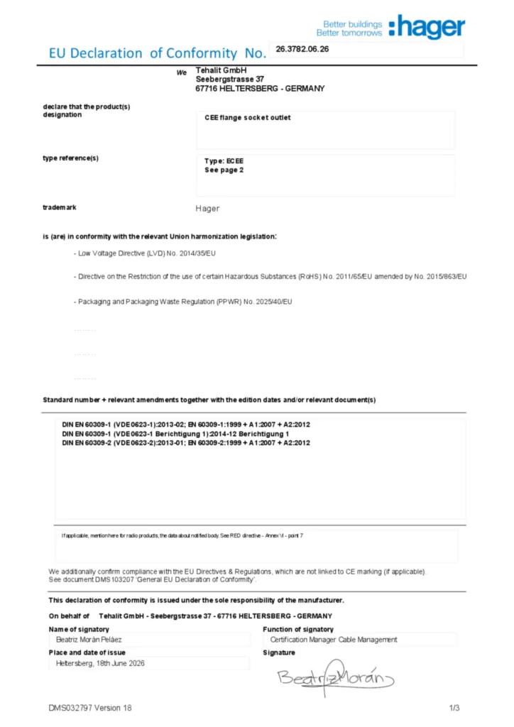 Bild Konformitätserklärung en-GB 2026-08-07 | Hager Deutschland