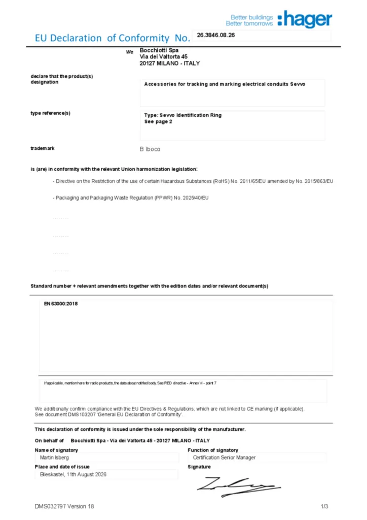 Image Déclaration de conformité en-GB 2026-08-14 | Hager France