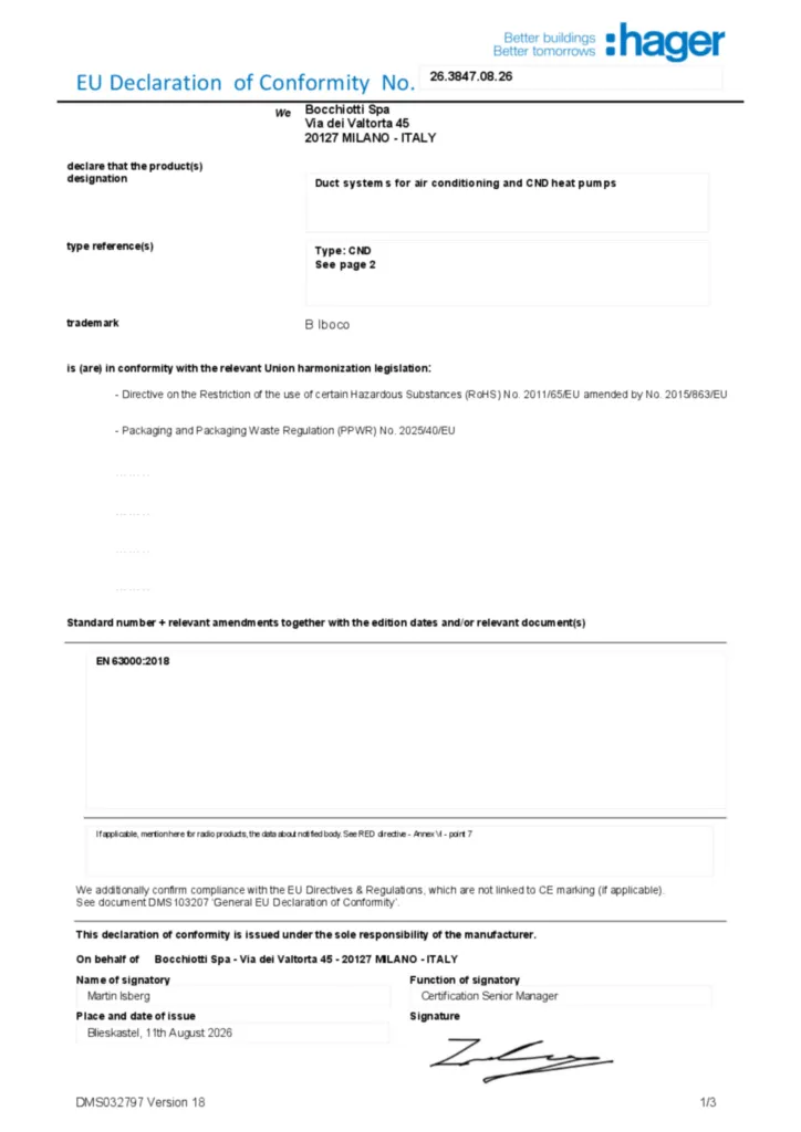 Image Déclaration de conformité en-GB 2026-08-14 | Hager France