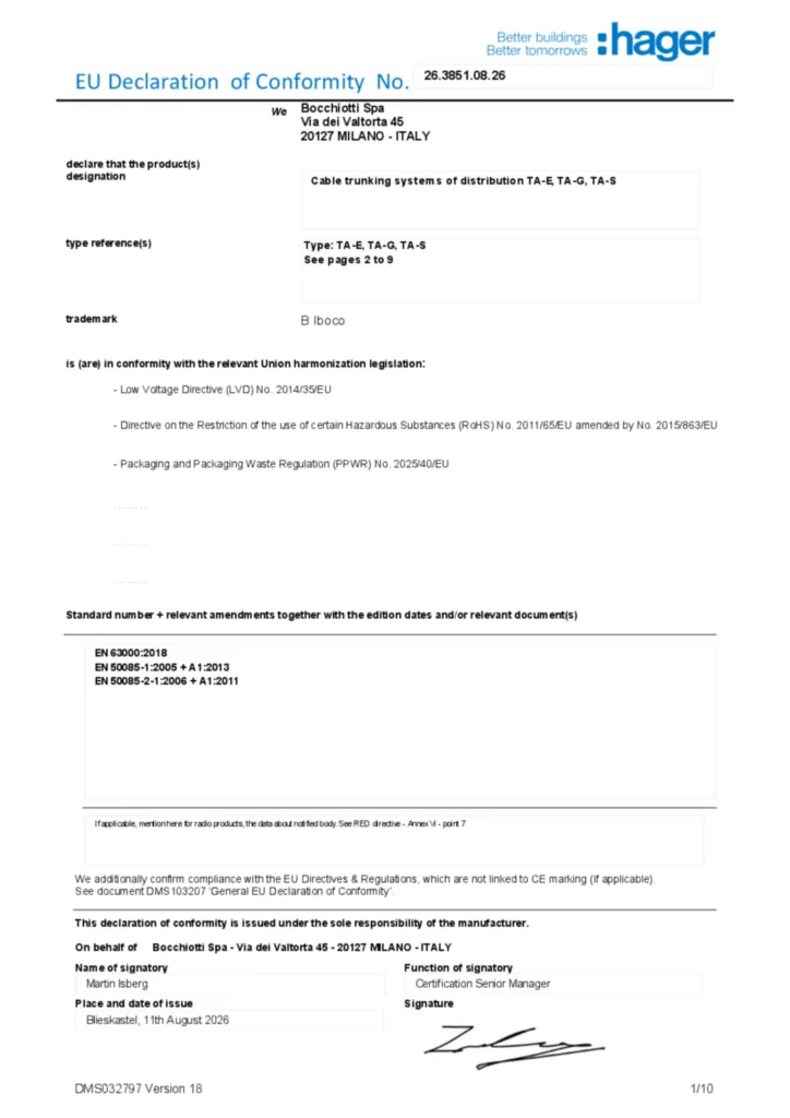 Image Déclaration de conformité en-GB 2026-08-14 | Hager France