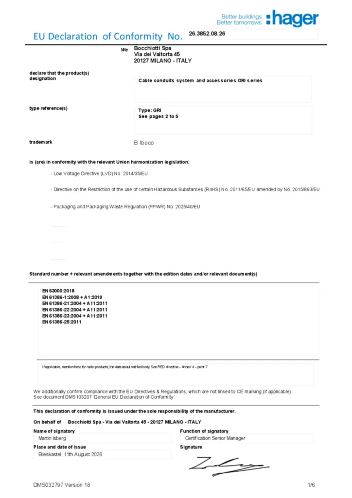 Image Déclaration de conformité en-GB 2026-08-14 | Hager France