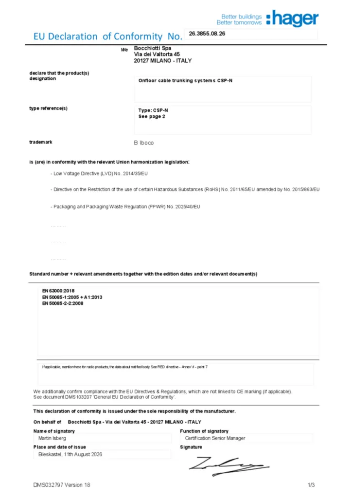 Image Déclaration de conformité en-GB 2026-08-14 | Hager France