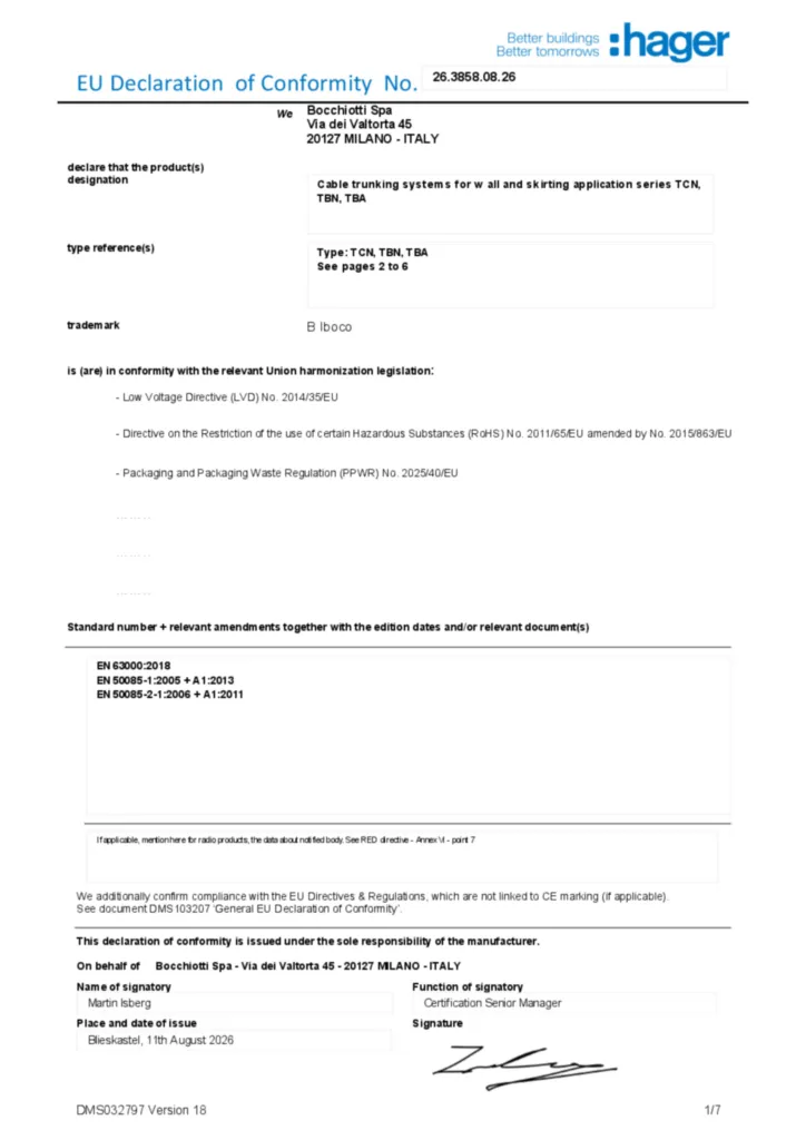 Image Déclaration de conformité en-GB 2026-08-14 | Hager France