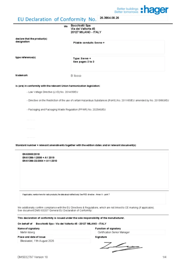 Image Déclaration de conformité en-GB 2026-08-14 | Hager France