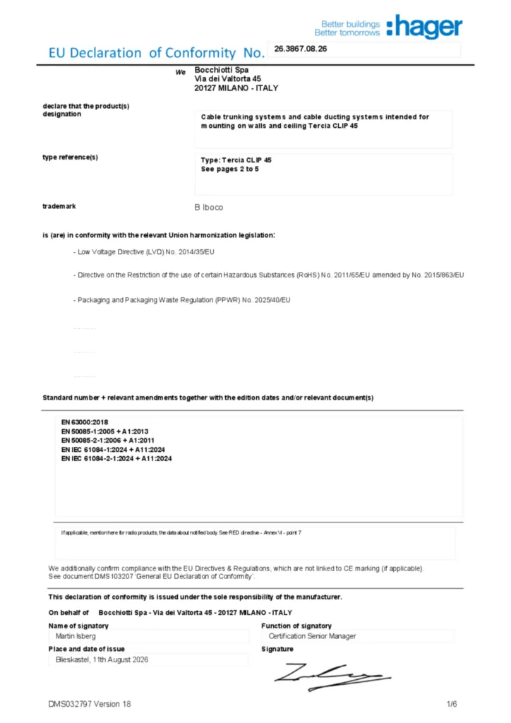 Image Déclaration de conformité en-GB 2026-08-14 | Hager France