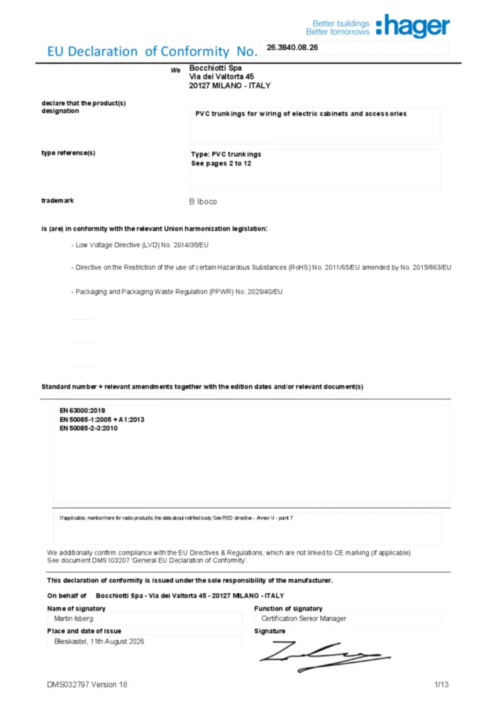 Image Déclaration de conformité en-GB 2026-08-14 | Hager France