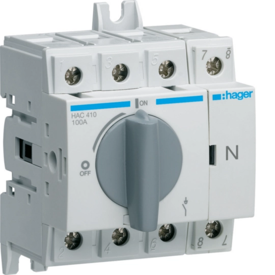 HAC410 - Interrupteur sectionneur Hager HAC410 4L 100A