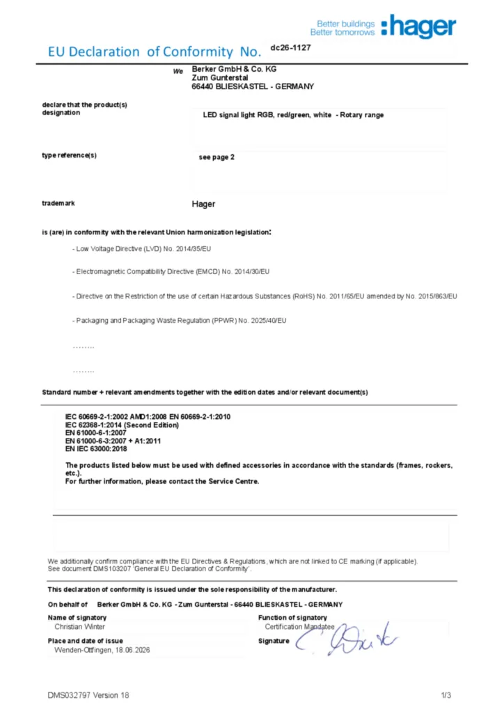 Image Déclaration de conformité en-GB 2026-08-24 | Hager Belgique