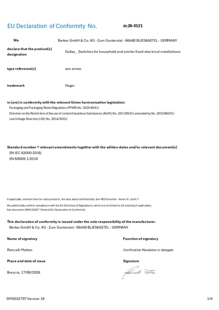 Image Declaration of conformity en-GB 2026-08-24  | Hager Africa