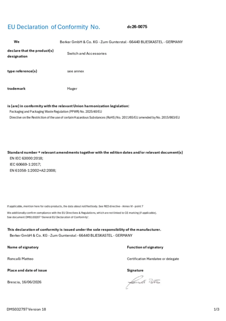 Bild Konformitätserklärung en-GB 2026-08-24 | Hager Deutschland