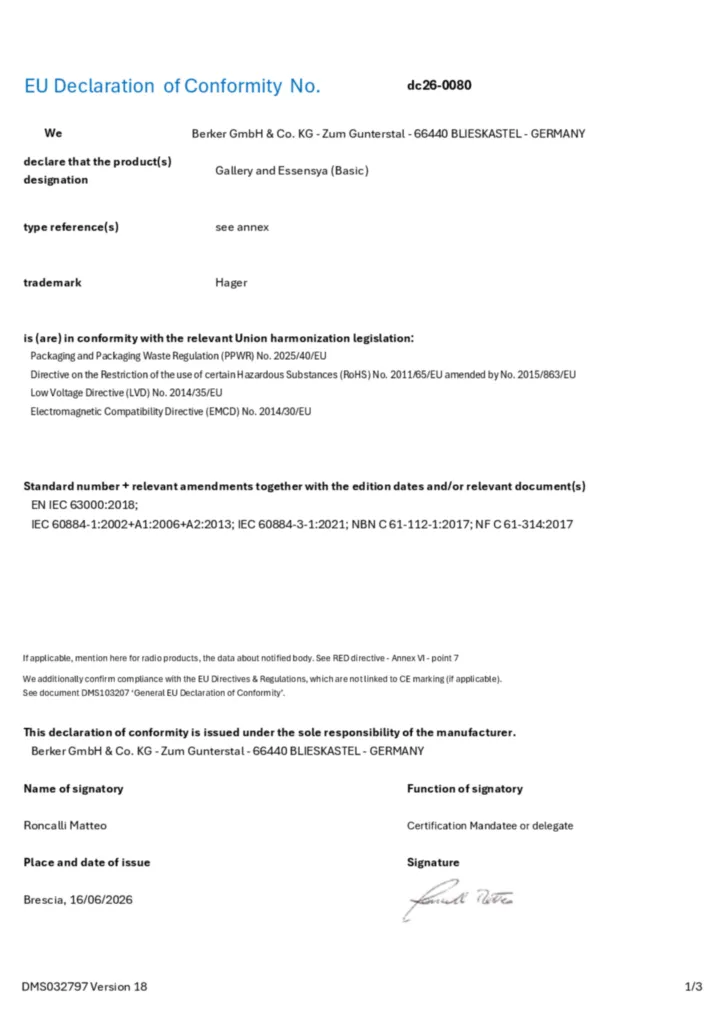 Image Déclaration de conformité en-GB 2026-08-24 | Hager France