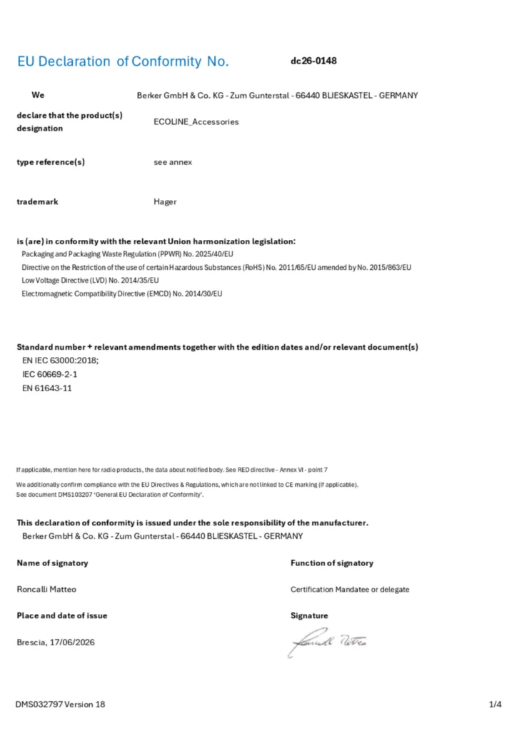 Bild Konformitätserklärung en-GB 2026-08-24 | Hager Deutschland