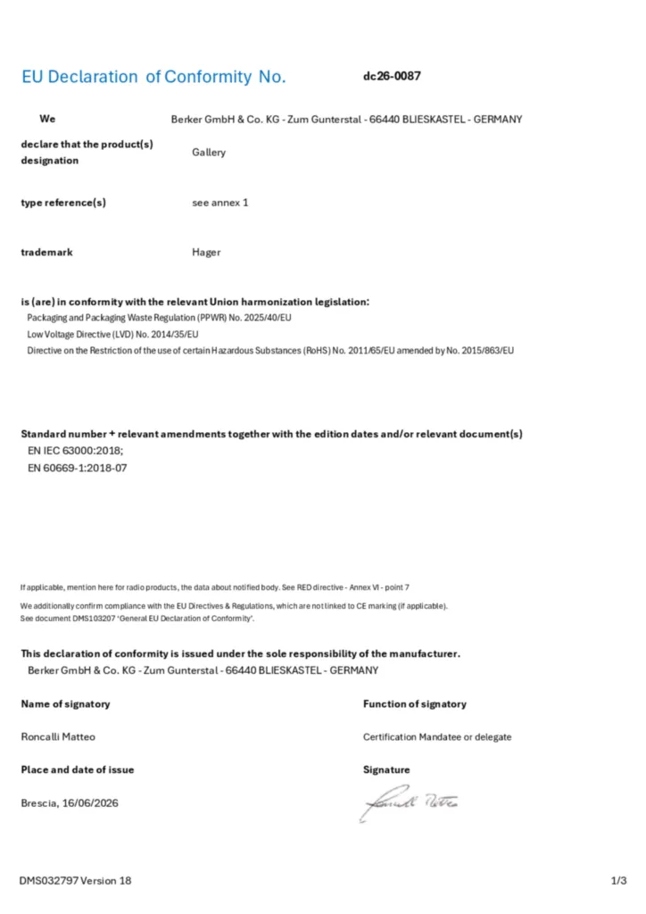 Slika Deklaracija o usklađenosti en-GB 2026-08-24  | Hager