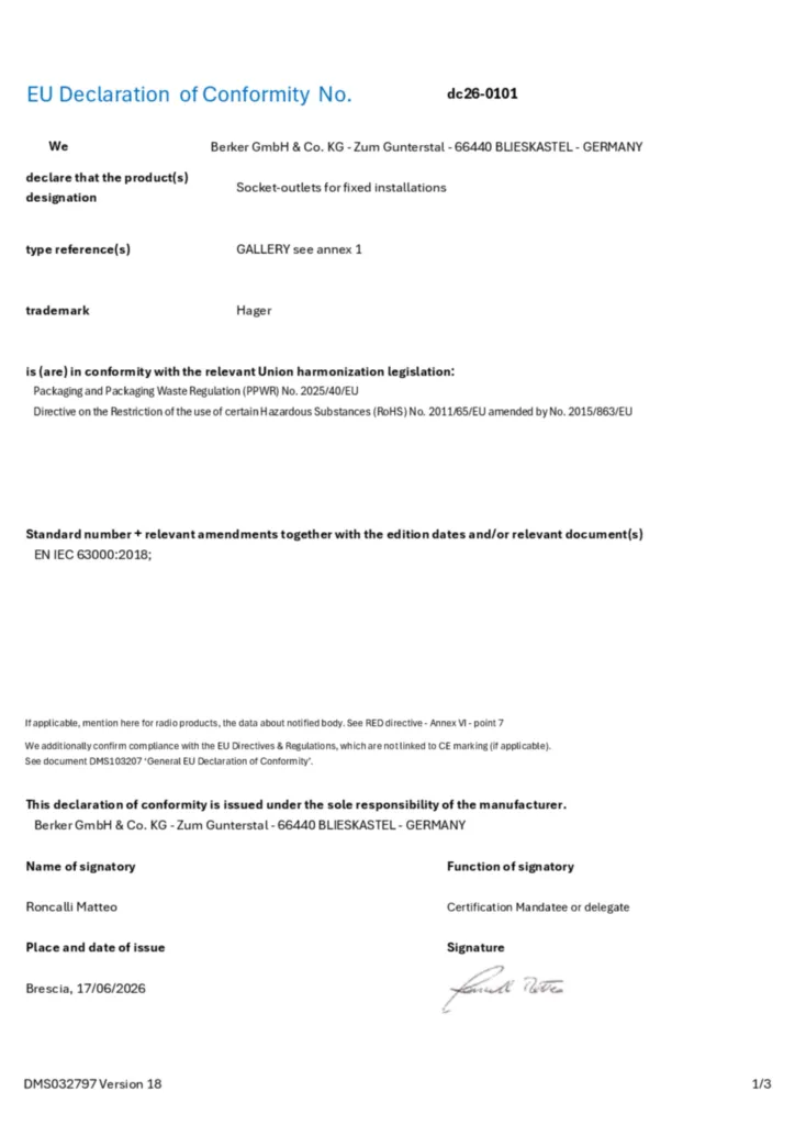 Slika Deklaracija o usklađenosti en-GB 2026-08-24  | Hager