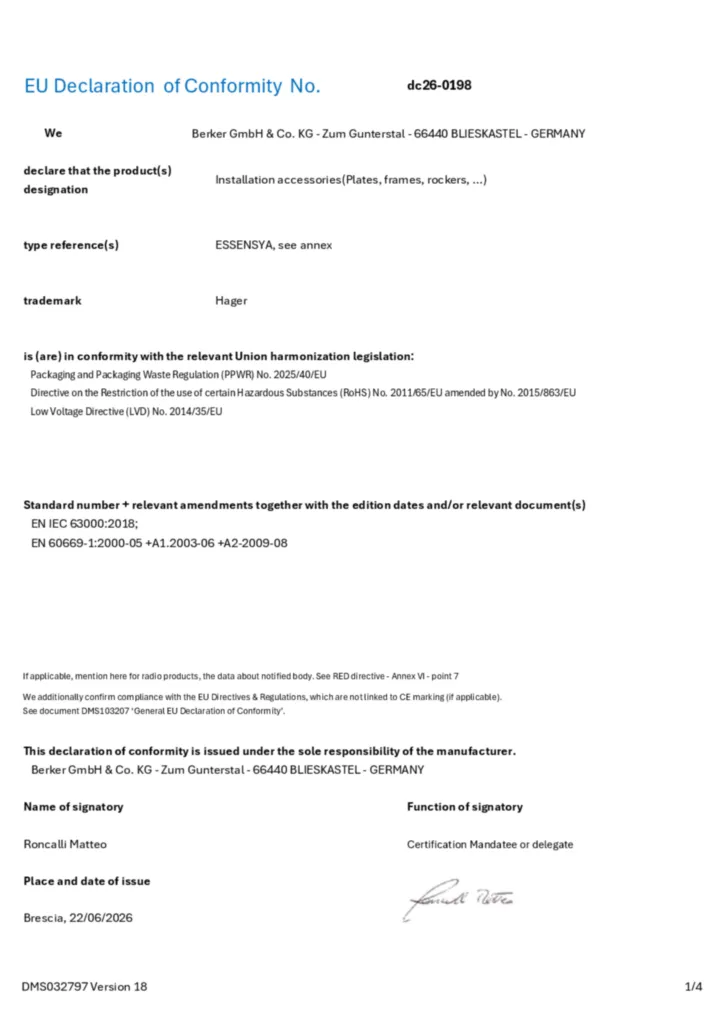 Image Déclaration de conformité en-GB 2026-08-24 | Hager France